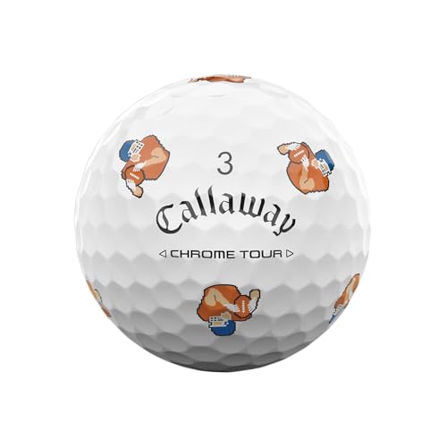 Callaway Chrome Tour golf ball with cartoon character design on a white background