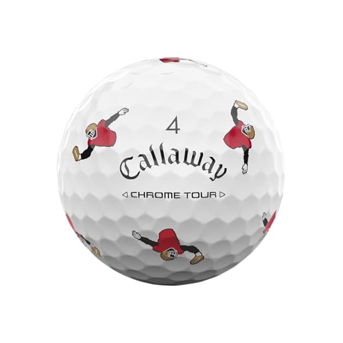 Callaway Chrome Tour golf ball with cartoon character design on a white background
