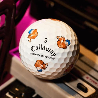 Callaway golf ball with cartoon characters on a golf club