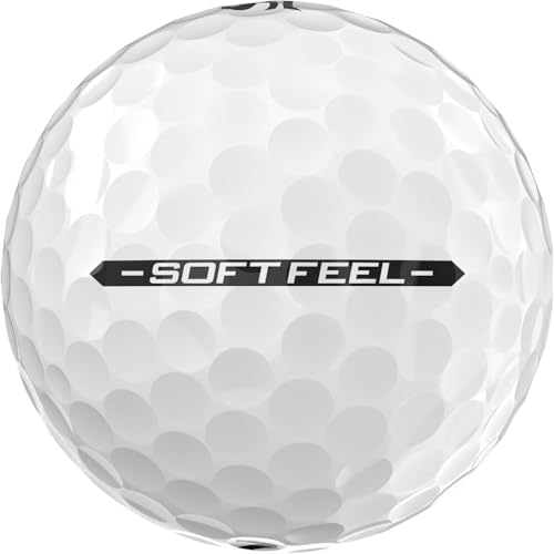 White golf ball with 'Soft Feel' branding on a white background