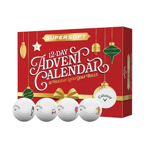Supersoft 12-day Advent Calendar for golf balls with Callaway logo on a white background
