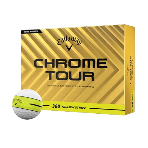 Callaway Chrome Tour golf ball box with a golf ball on a white background