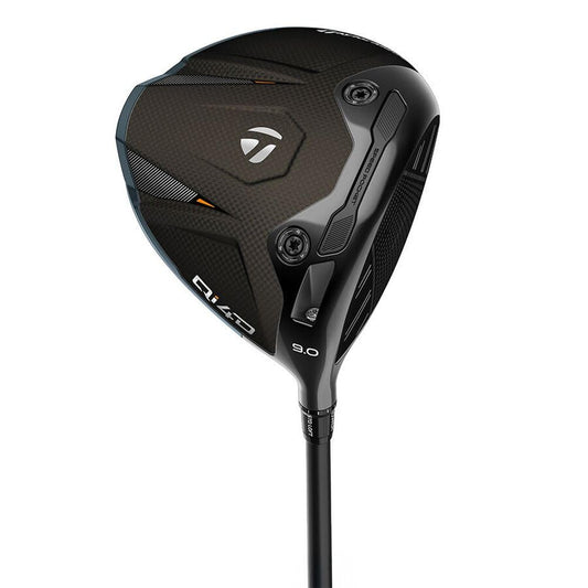 A product image of a TaylorMade Qi4D Driver on a white background