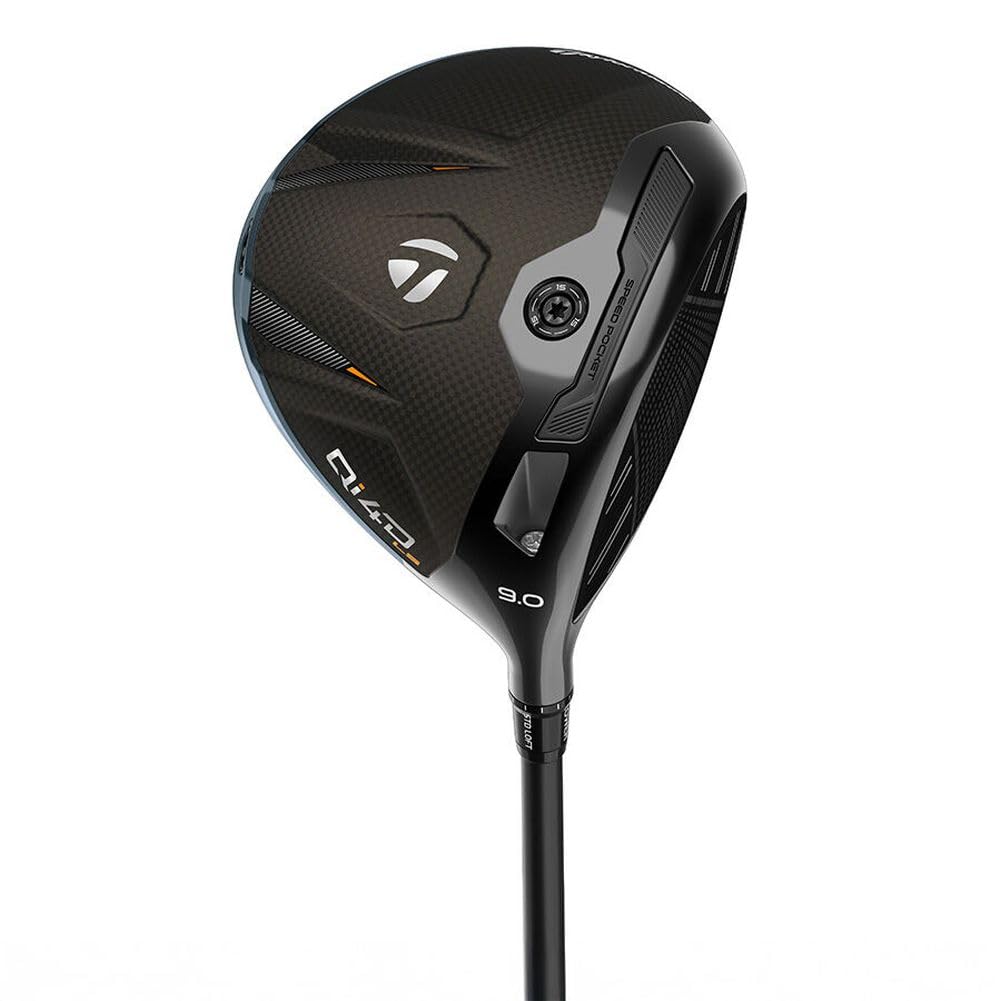A product image of a TaylorMade Qi4D Driver on a white background