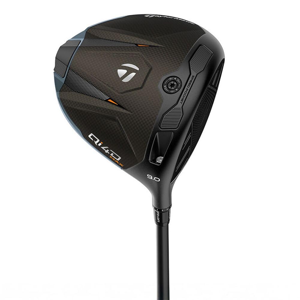 A product image of a TaylorMade Qi4D Driver on a white background
