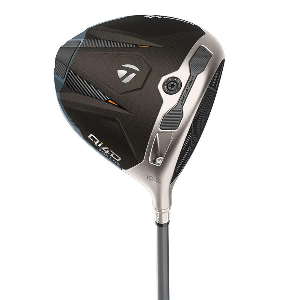A product image of a TaylorMade Qi4D Driver on a white background