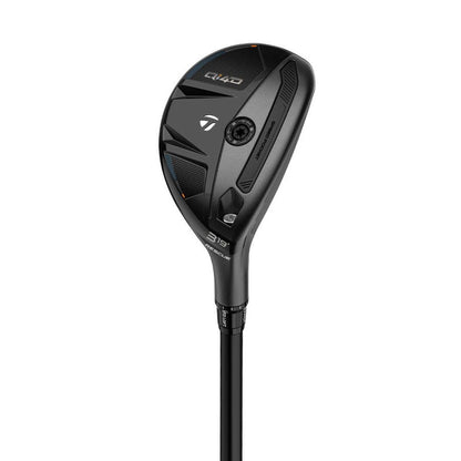 A product image of a TaylorMade Qi4D Hybrid on a white background