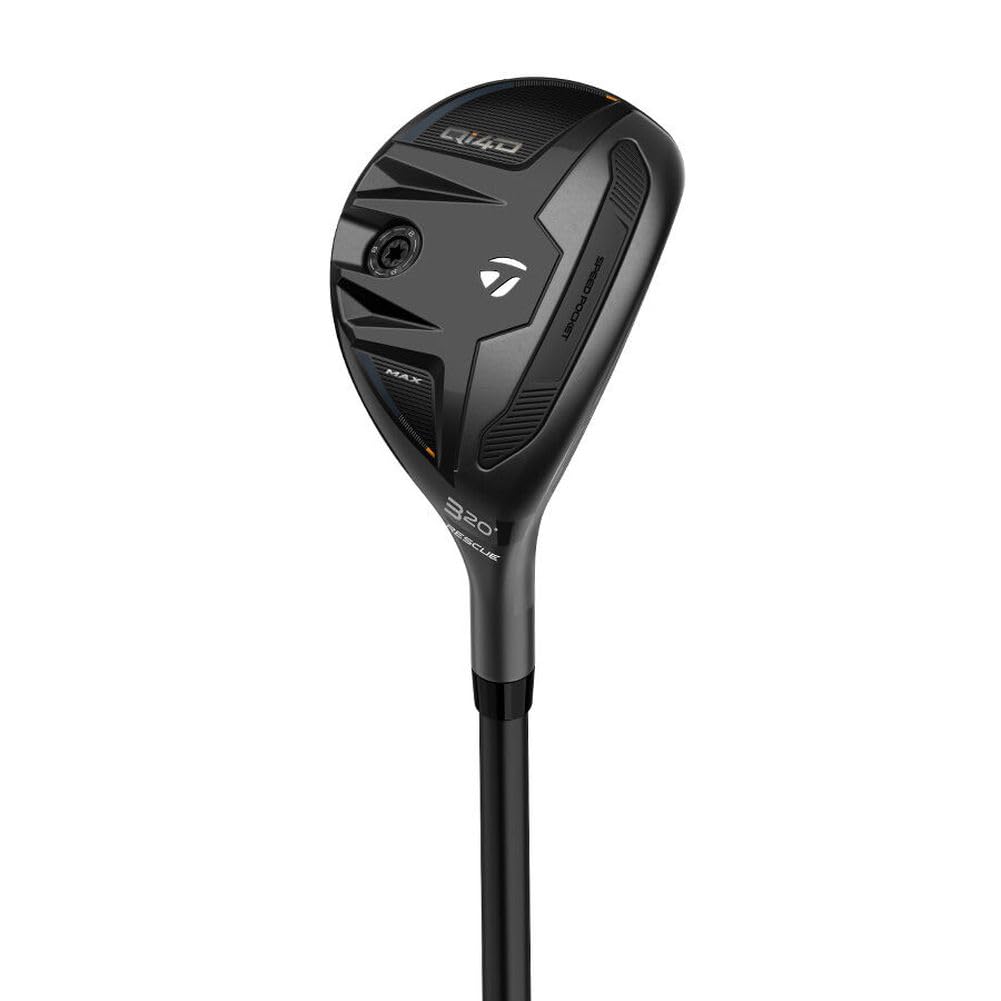 A product image of a TaylorMade Qi4D Hybrid on a white background