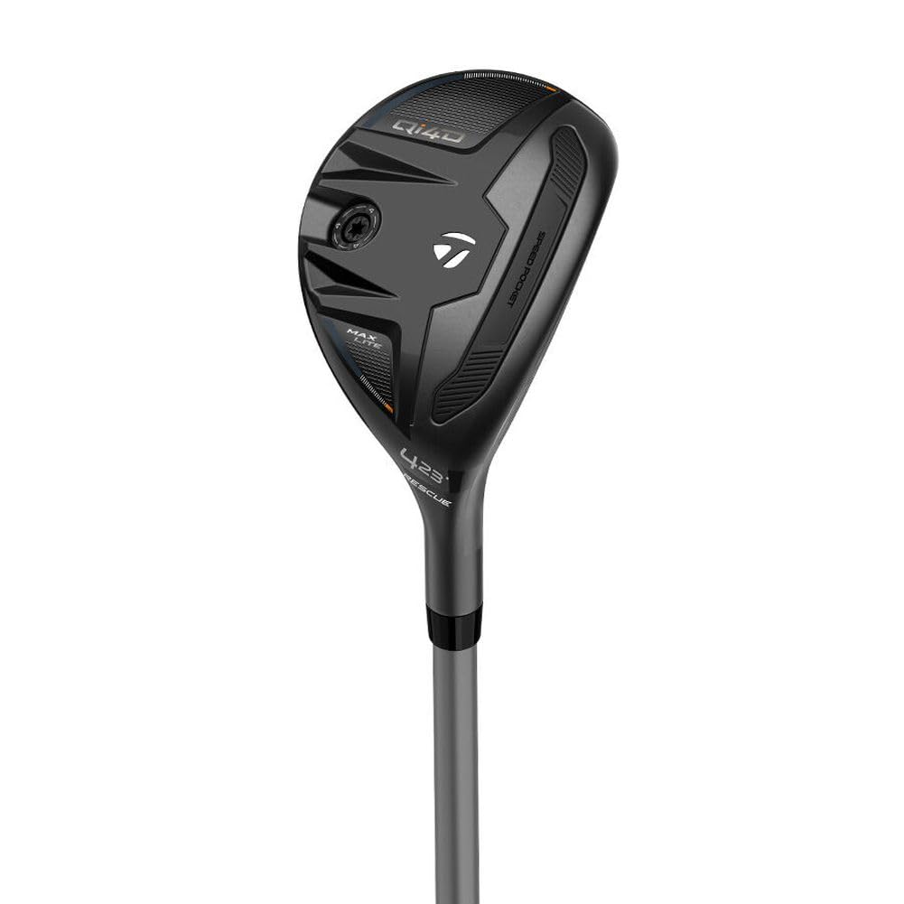 A product image of a TaylorMade Qi4D Hybrid on a white background