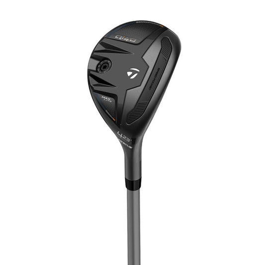 A product image of a TaylorMade Qi4D Hybrid on a white background