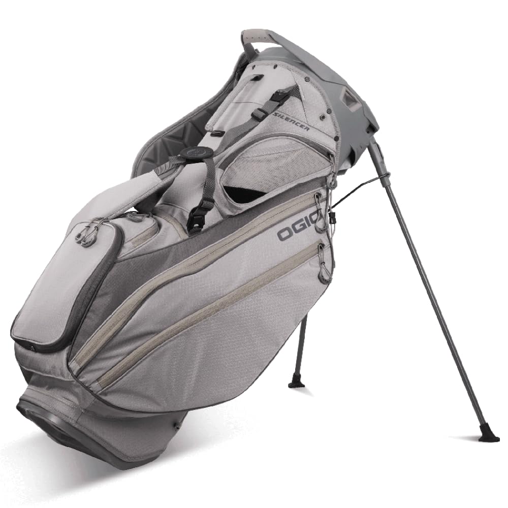 An image of a OGIO 2026 Silencer Hybrid Golf Stand Bag - Quartz on a white background