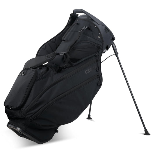 An image of a OGIO 2026 Silencer Hybrid Golf Stand Bag - Black on a white background