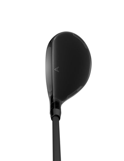 Callaway Quantum golf hybrid at address on a white background
