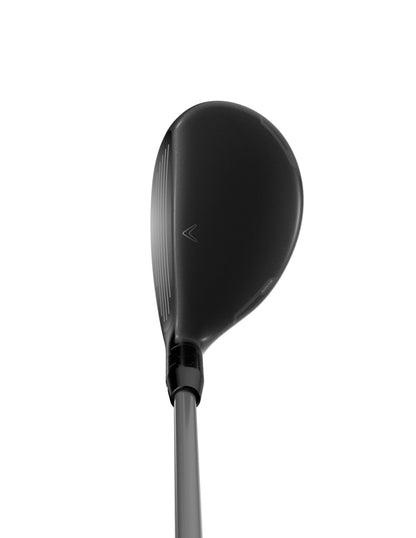 Callaway Quantum golf hybrid at address on a white background