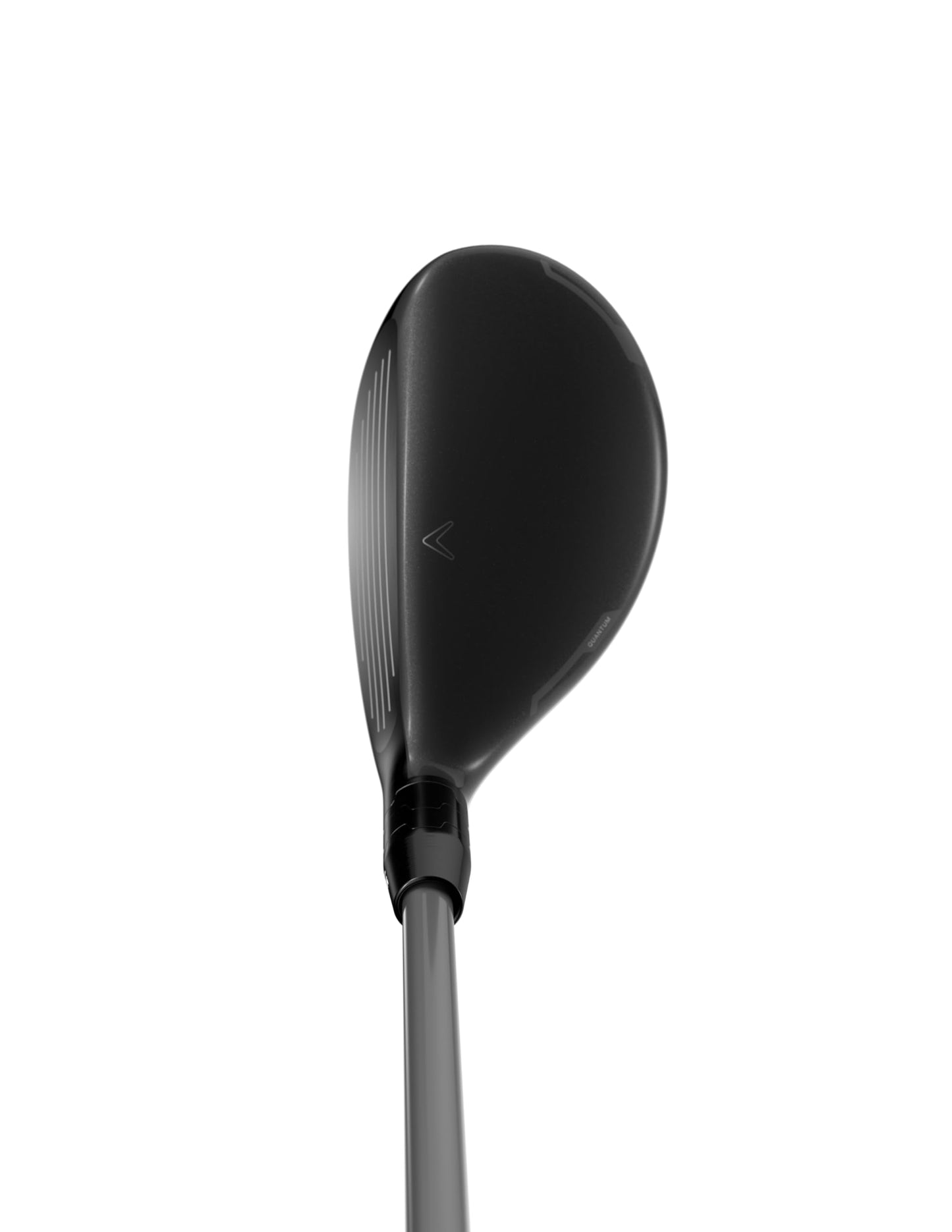 Callaway Quantum golf hybrid at address on a white background