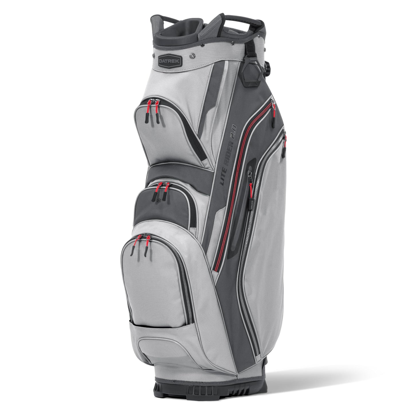 An image of aLite Rider 2.0 Cart Bag - Silver/Charcoal/Red on a white background