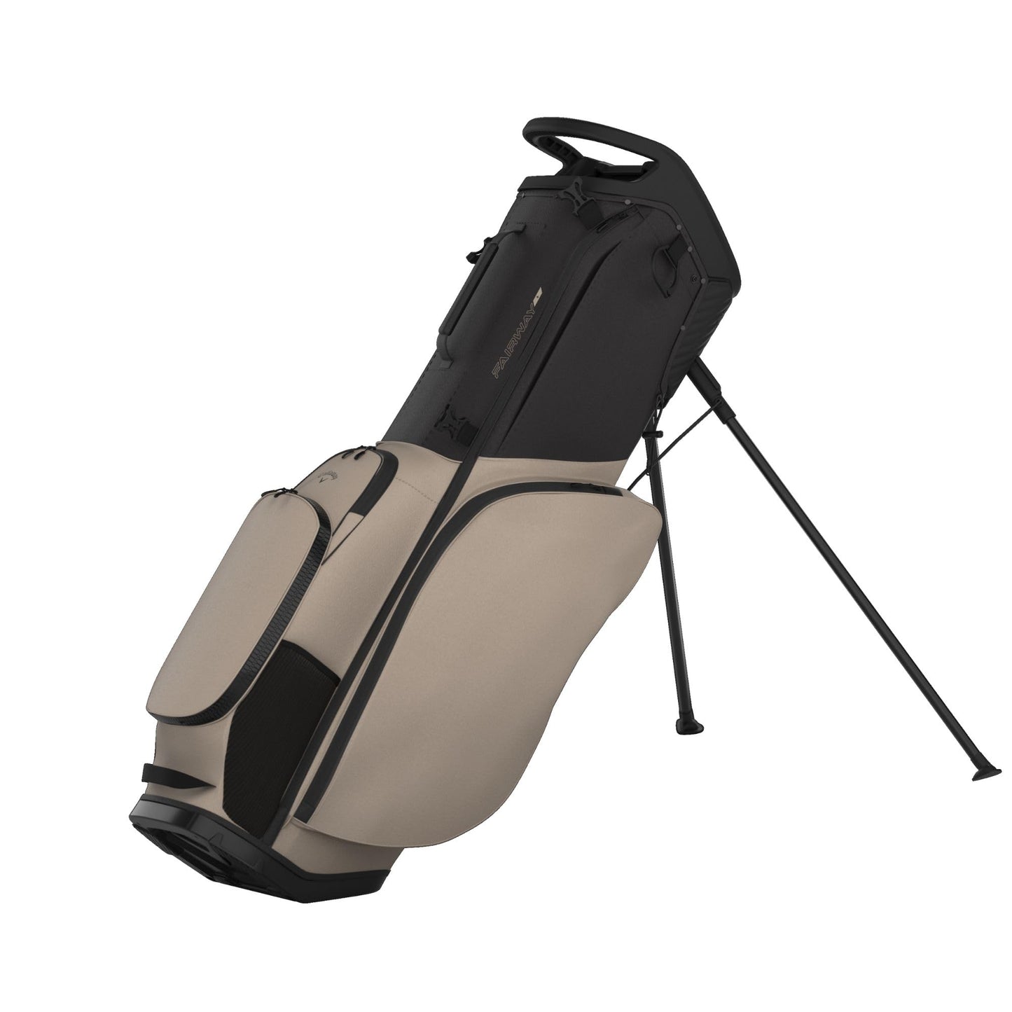 An image of a Callaway 2026 Fairway Plus Golf Stand Bag - Black / Khaki on a white background