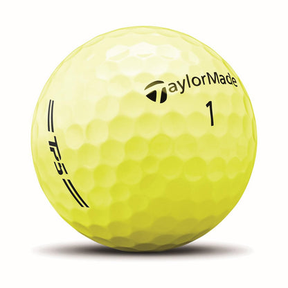 An image of a TaylorMade 2026 TP5 Golf Balls - Yellow on a white background