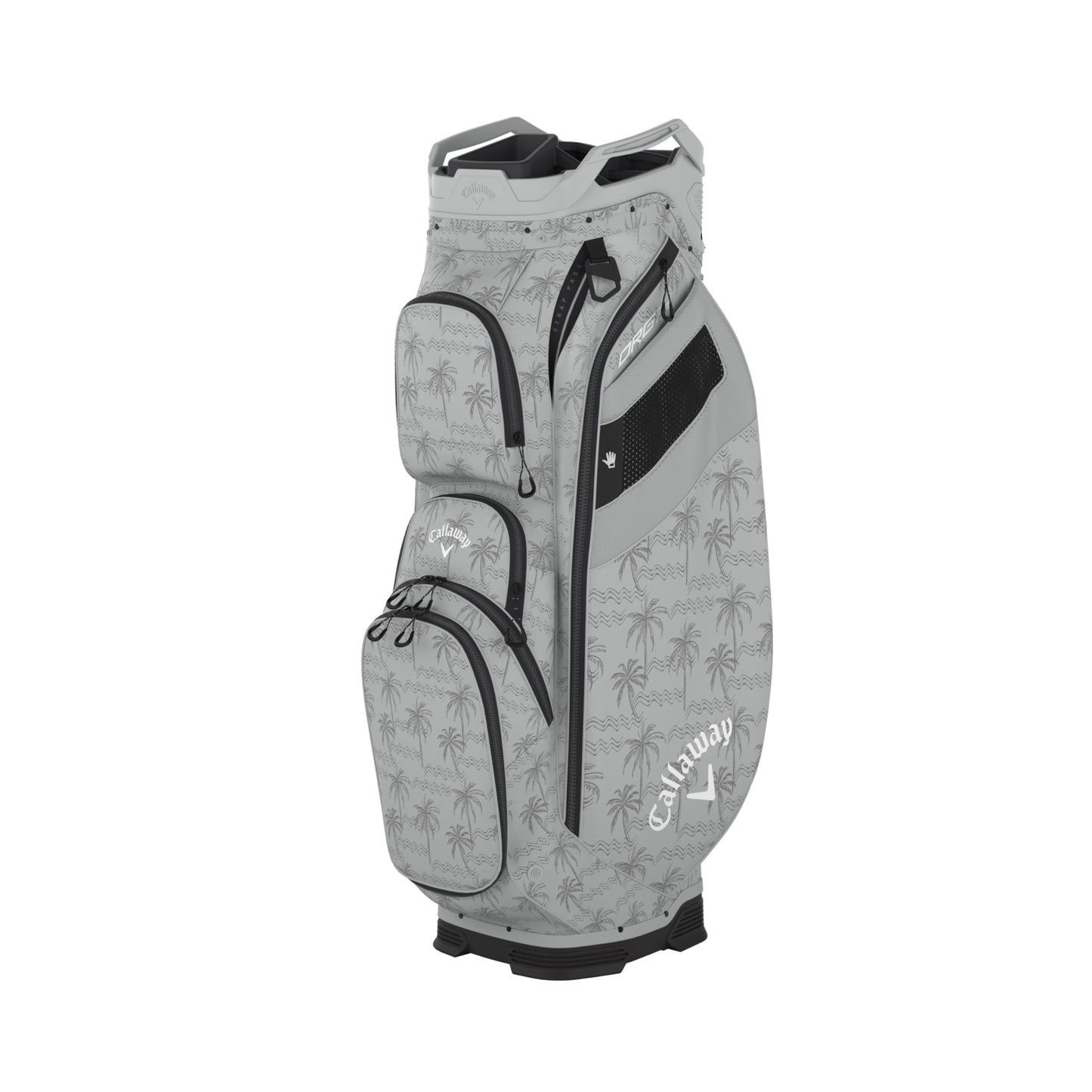 An image of a Callaway 2026 ORG 14 Golf Cart Bag - Gray / Baja Palms on a white background