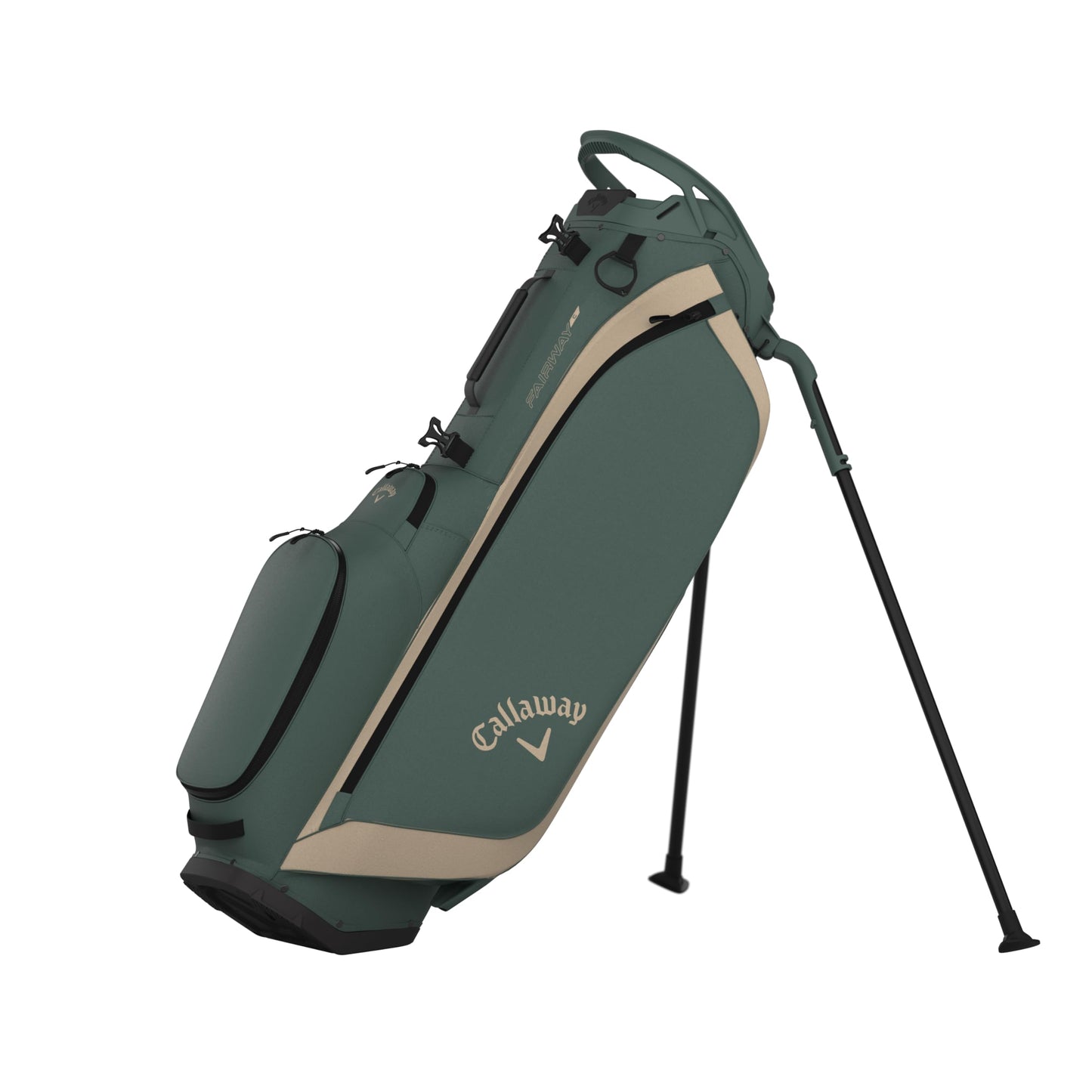 An image of a Callaway 2026 Fairway C Golf Stand Bag - Pine / Tan on a white background