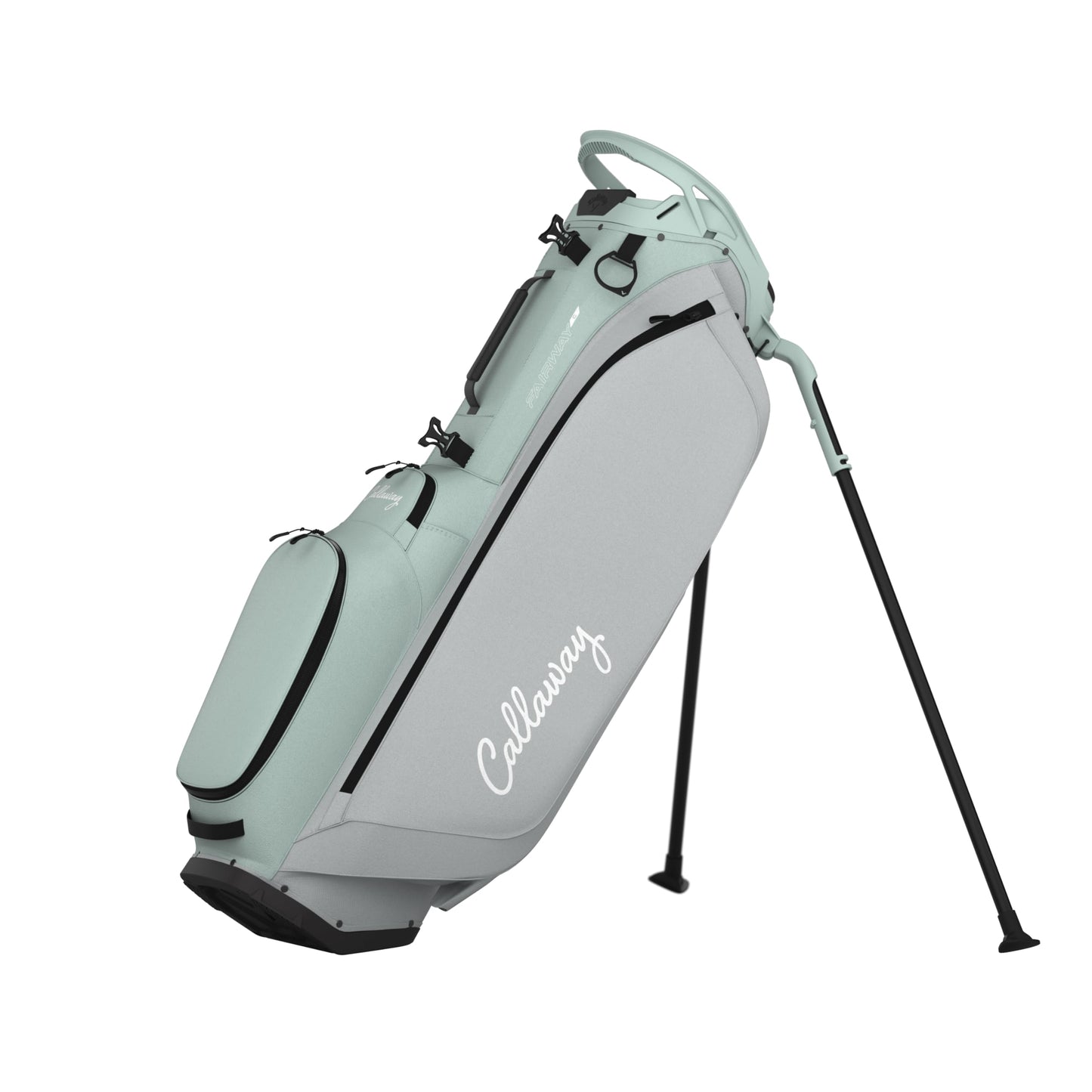 An image of a Callaway 2026 Fairway C Golf Stand Bag - Surf Spray / Silver on a white background