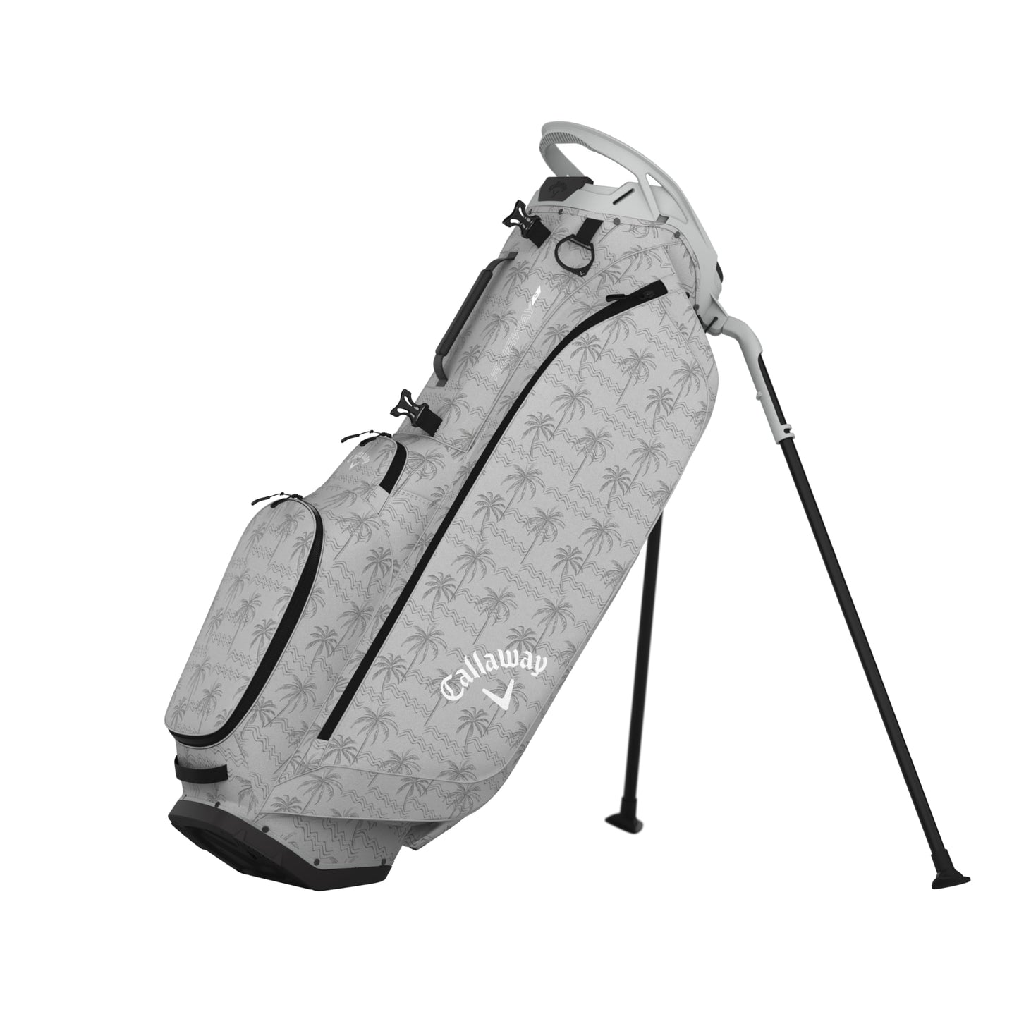 An image of a Callaway 2026 Fairway C Golf Stand Bag - Gray / Baja Palms on a white background
