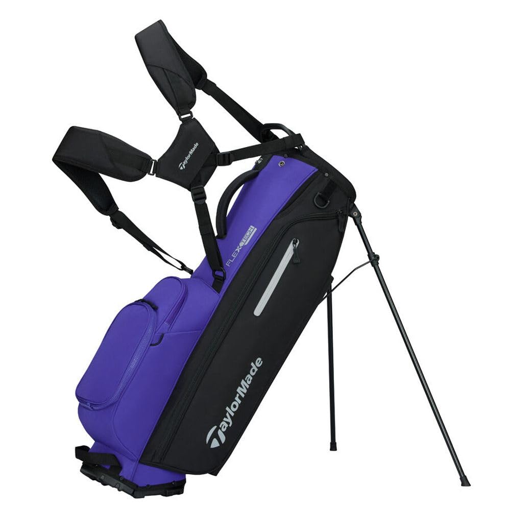 An image of a TaylorMade 2026 Flextech Golf Stand Bag - Black / Violet on a white background