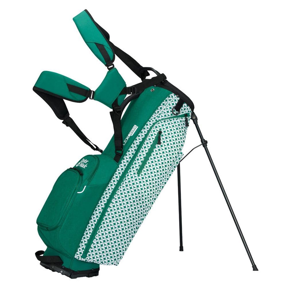 An image of a TaylorMade 2026 Flextech Golf Stand Bag - Heritage Icon / Green on a white background