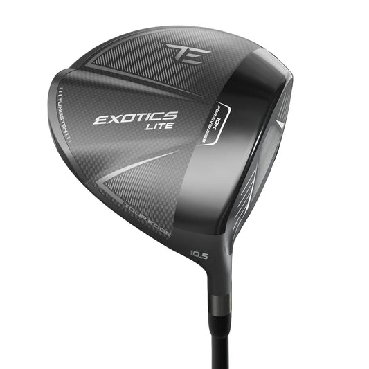 An image of a Tour Edge Exotics Lite Driver on a white background