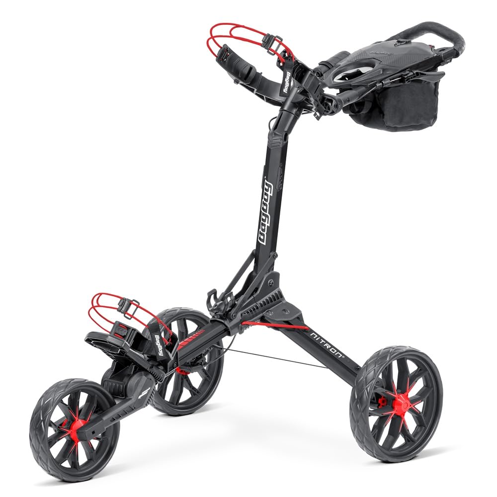 An image of aNitron Push Cart - Black/Red on a white background