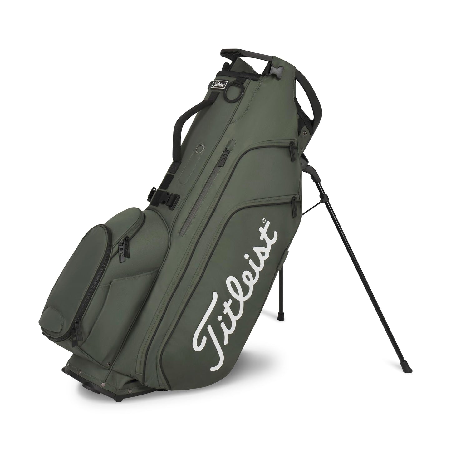 A product image of a Titleist Hybrid 14 Stand Bag - Cypress / Black / White on a white background