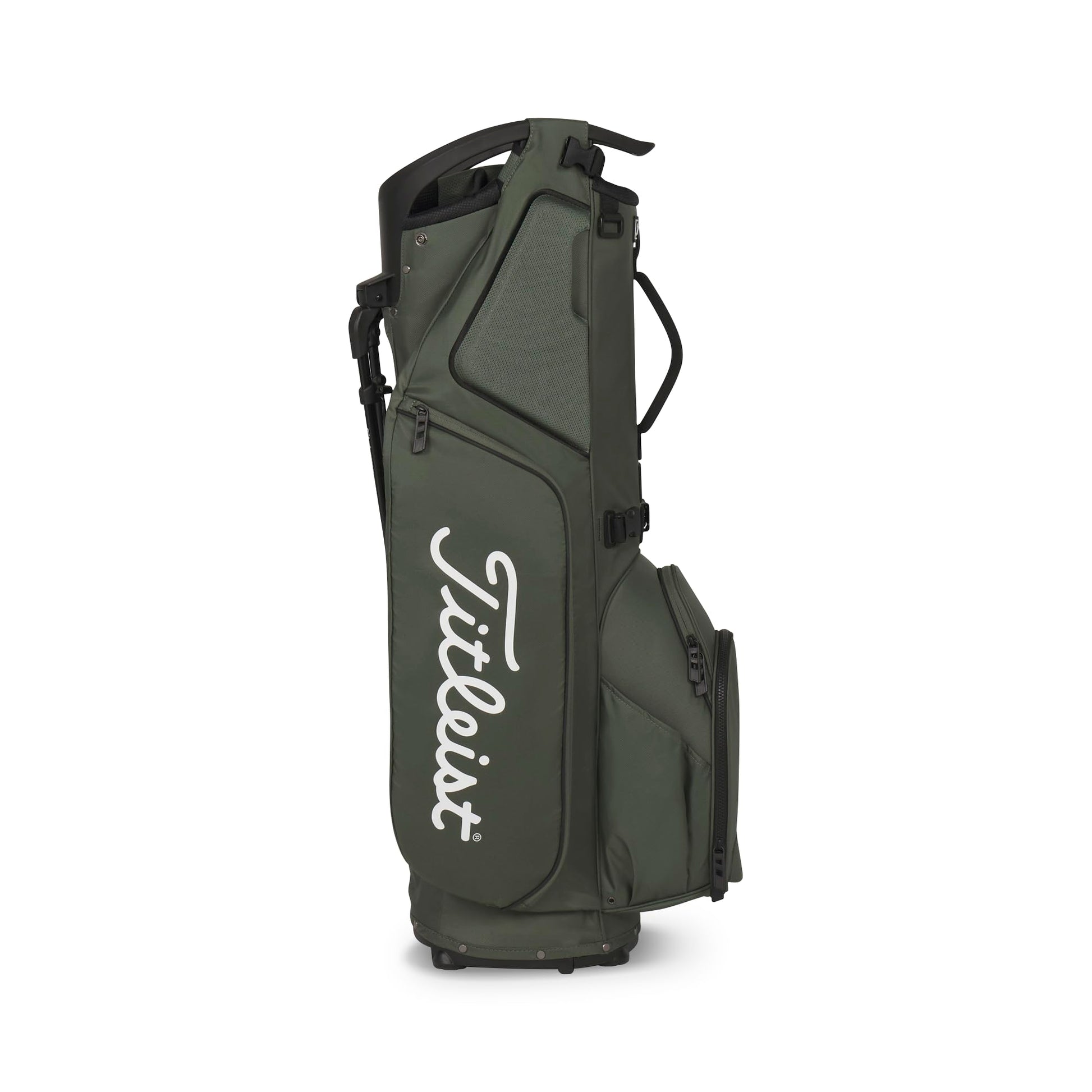 A product image of a Titleist Hybrid 14 Stand Bag - Cypress / Black / White on a white background