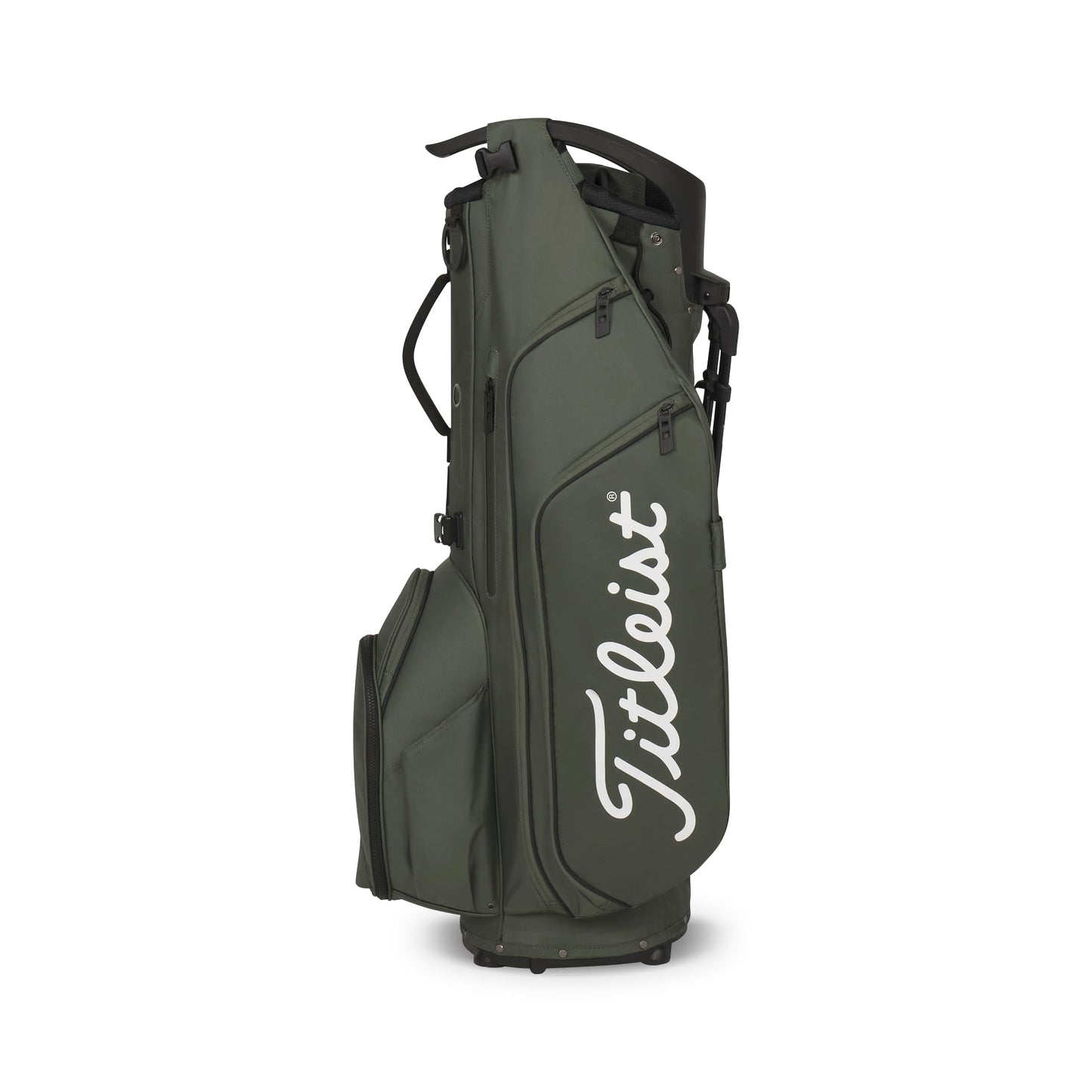 A product image of a Titleist Hybrid 14 Stand Bag - Cypress / Black / White on a white background