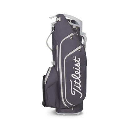 A product image of a Titleist Hybrid 14 Stand Bag - Washed Indigo / Marble / White on a white background