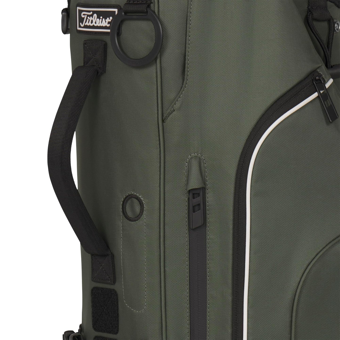 A product image of a Titleist Hybrid 5 Stand Bag - Cypress / Black / White on a white background