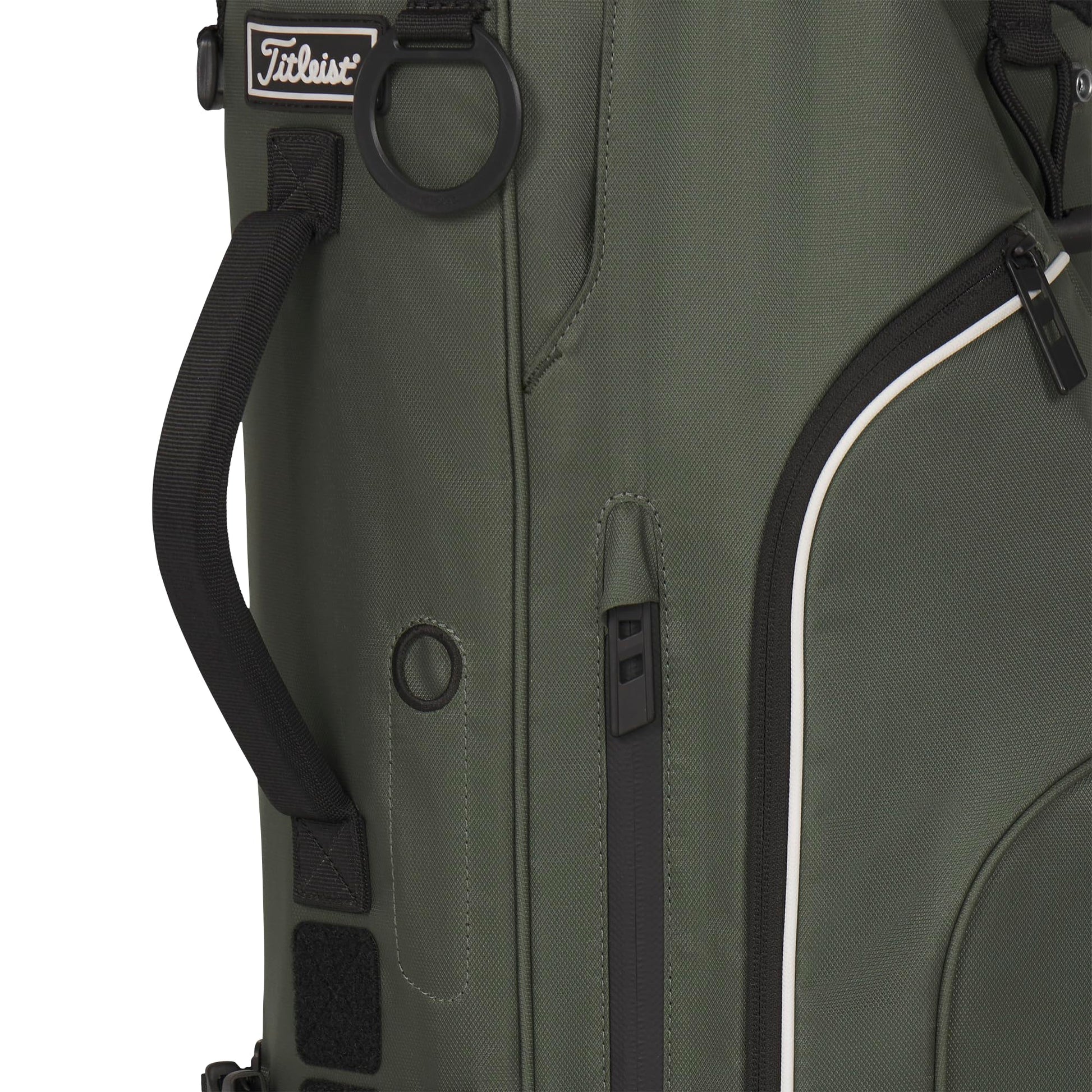 A product image of a Titleist Hybrid 5 Stand Bag - Cypress / Black / White on a white background
