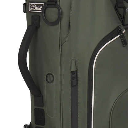 A product image of a Titleist Hybrid 5 Stand Bag - Cypress / Black / White on a white background
