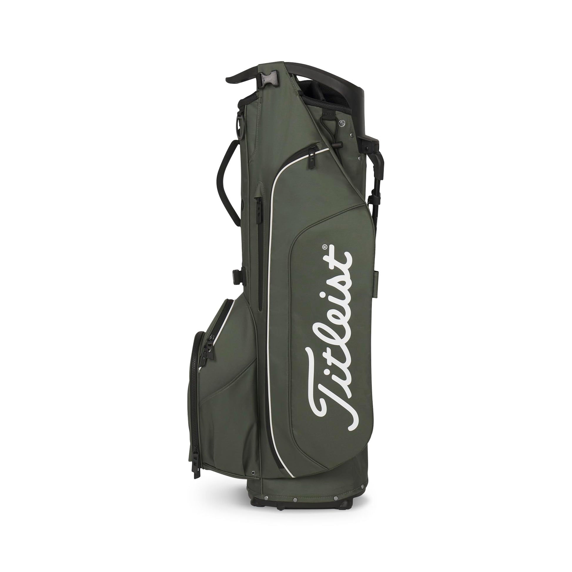 A product image of a Titleist Hybrid 5 Stand Bag - Cypress / Black / White on a white background