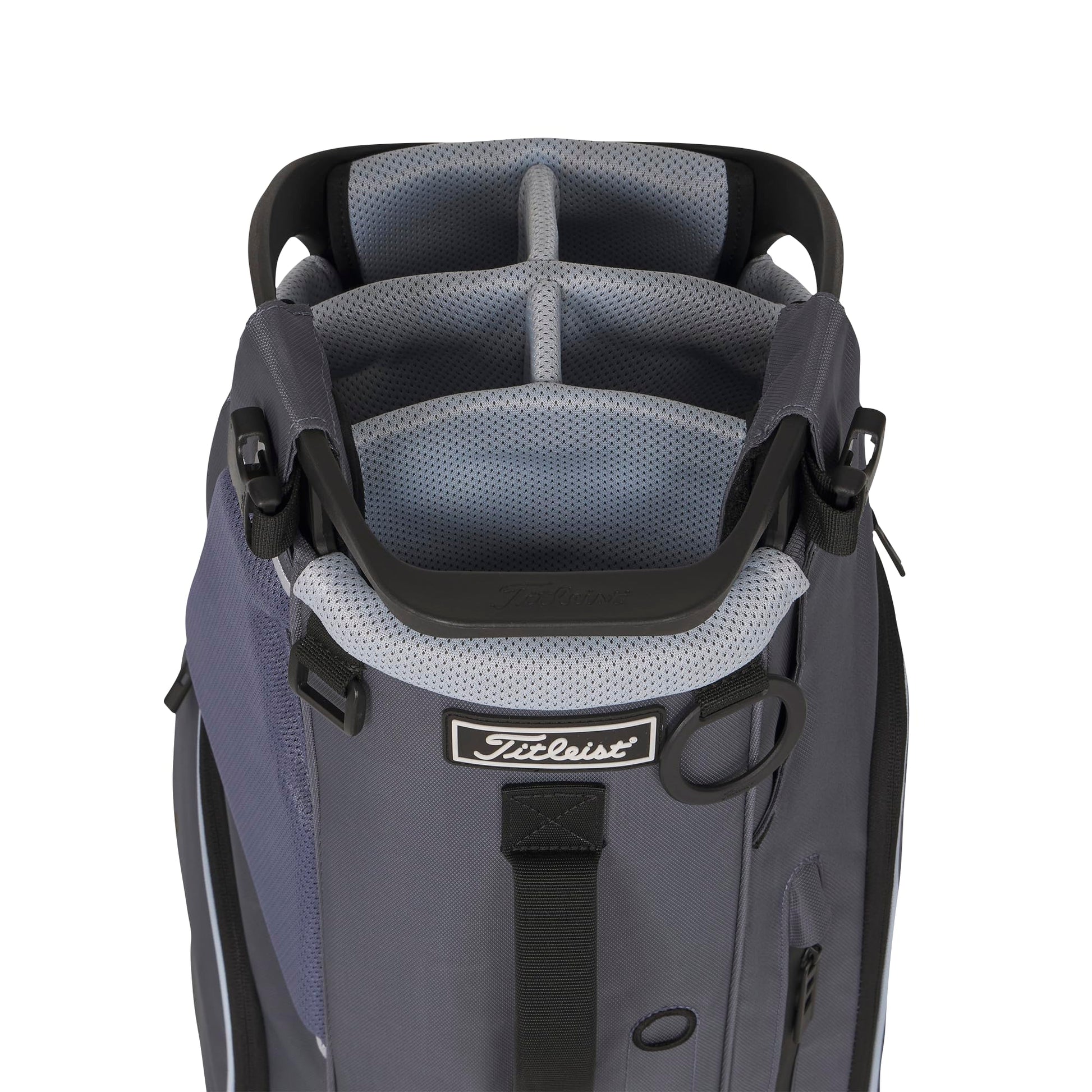 A product image of a Titleist Hybrid 5 Stand Bag - Washed Indigo / Blue Bird / Black on a white background