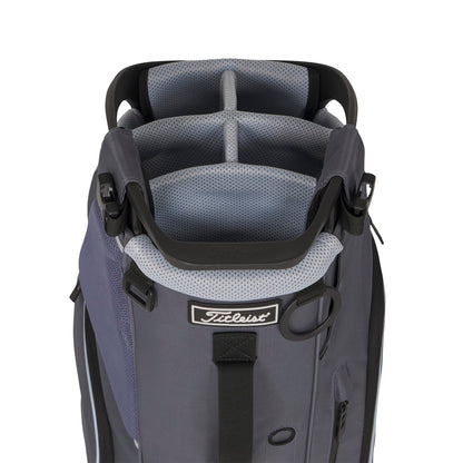 A product image of a Titleist Hybrid 5 Stand Bag - Washed Indigo / Blue Bird / Black on a white background