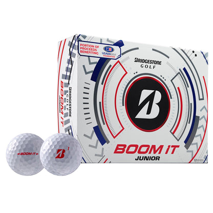 A product image of a Bridgestone Boom It Golf Balls - White on a white background