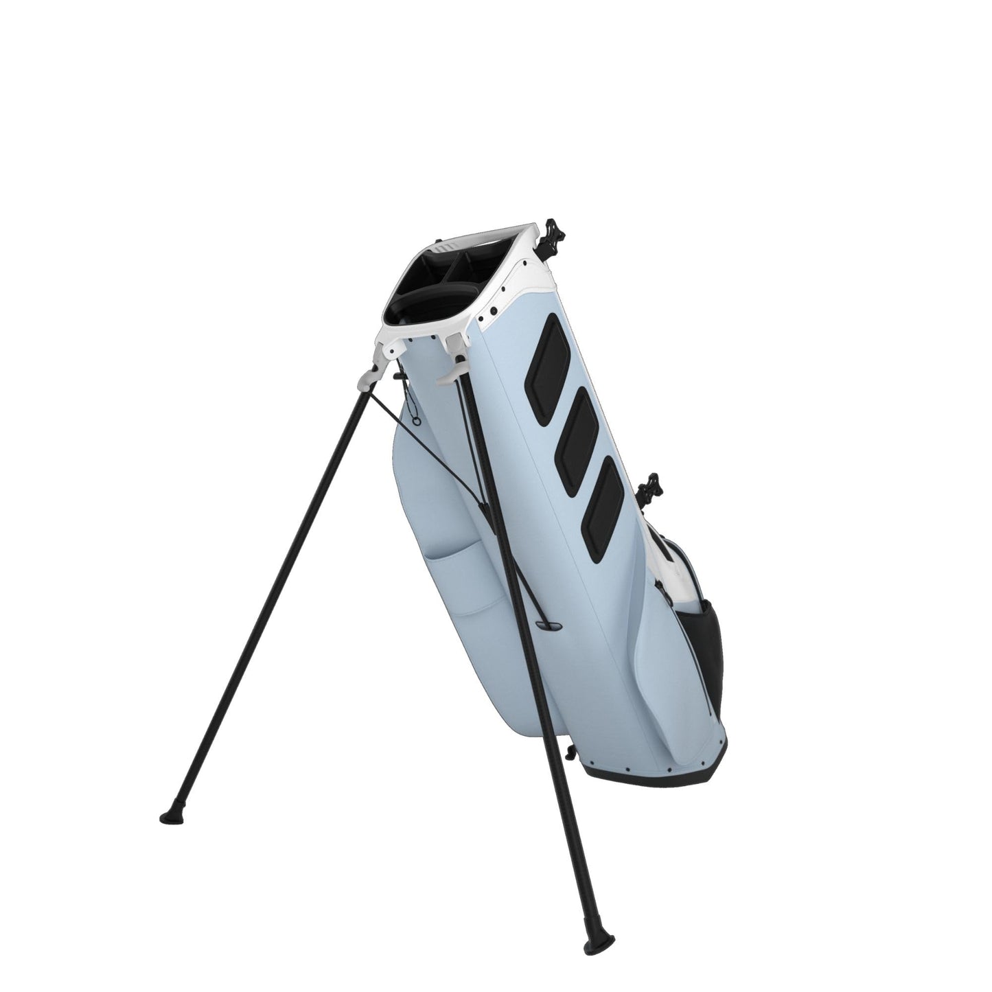 A product image of a Callaway HL Zero L Golf Stand Bag - White / Ice Blue on a white background