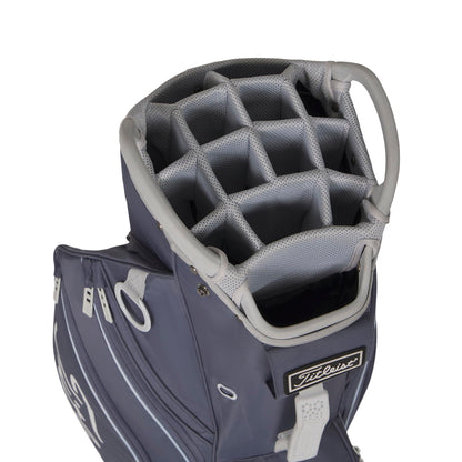 A product image of a Titleist Cart 14 Cart Bag - Washed Indigo / Blue Bird / White on a white background