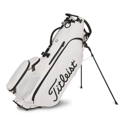 A product image of a Titleist Hybrid 5 Stand Bag - White / Black / Black on a white background