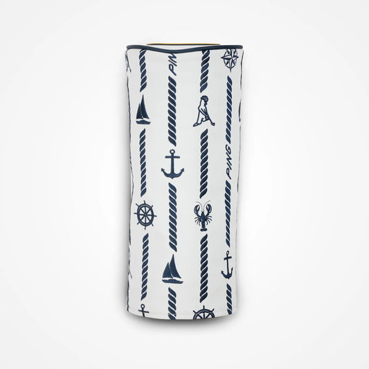 A product image of a PING Captains Driver Headcover - White on a white background