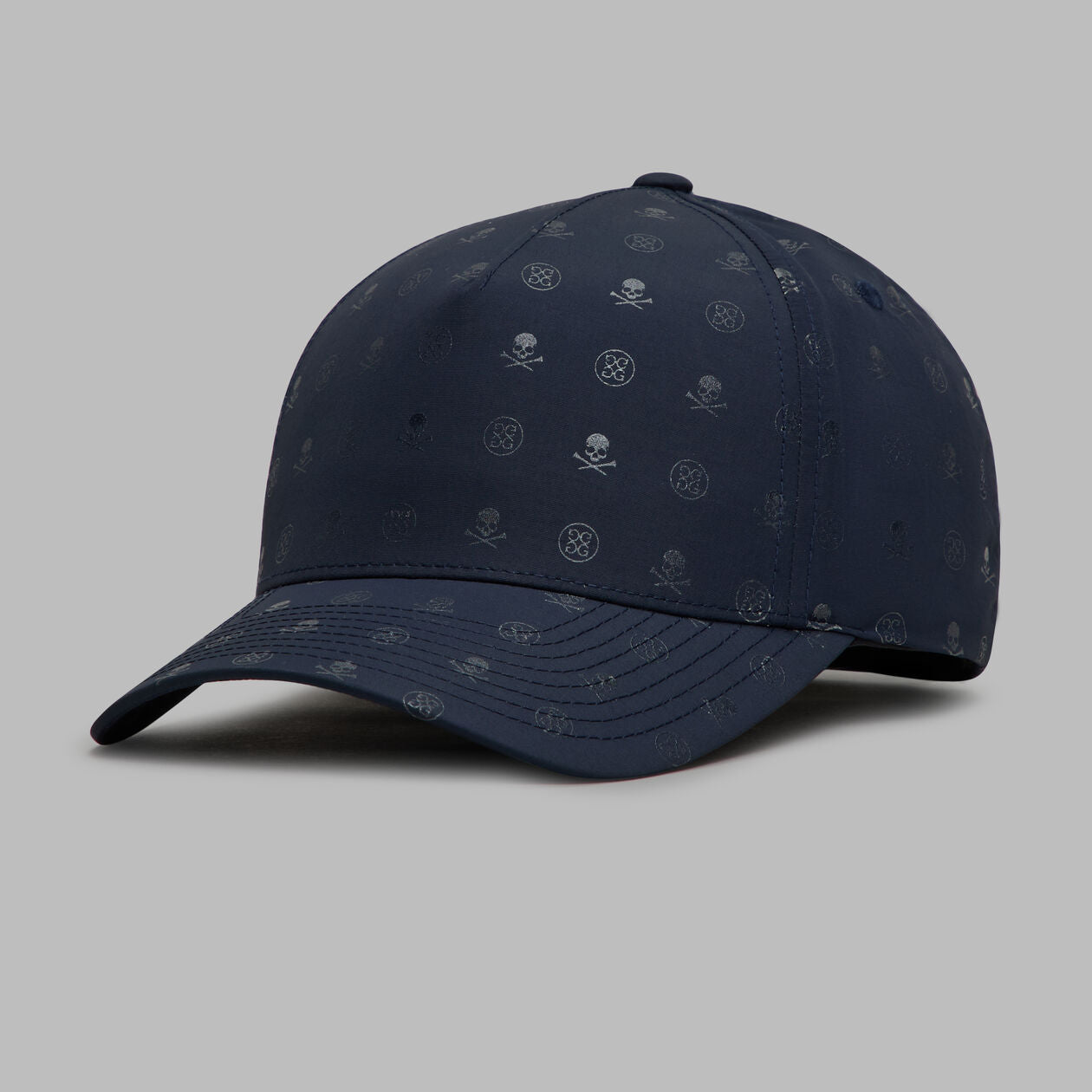 A product image of a GFore Skull & Tees Scramble Low Profile Hat - Twilight on a white background