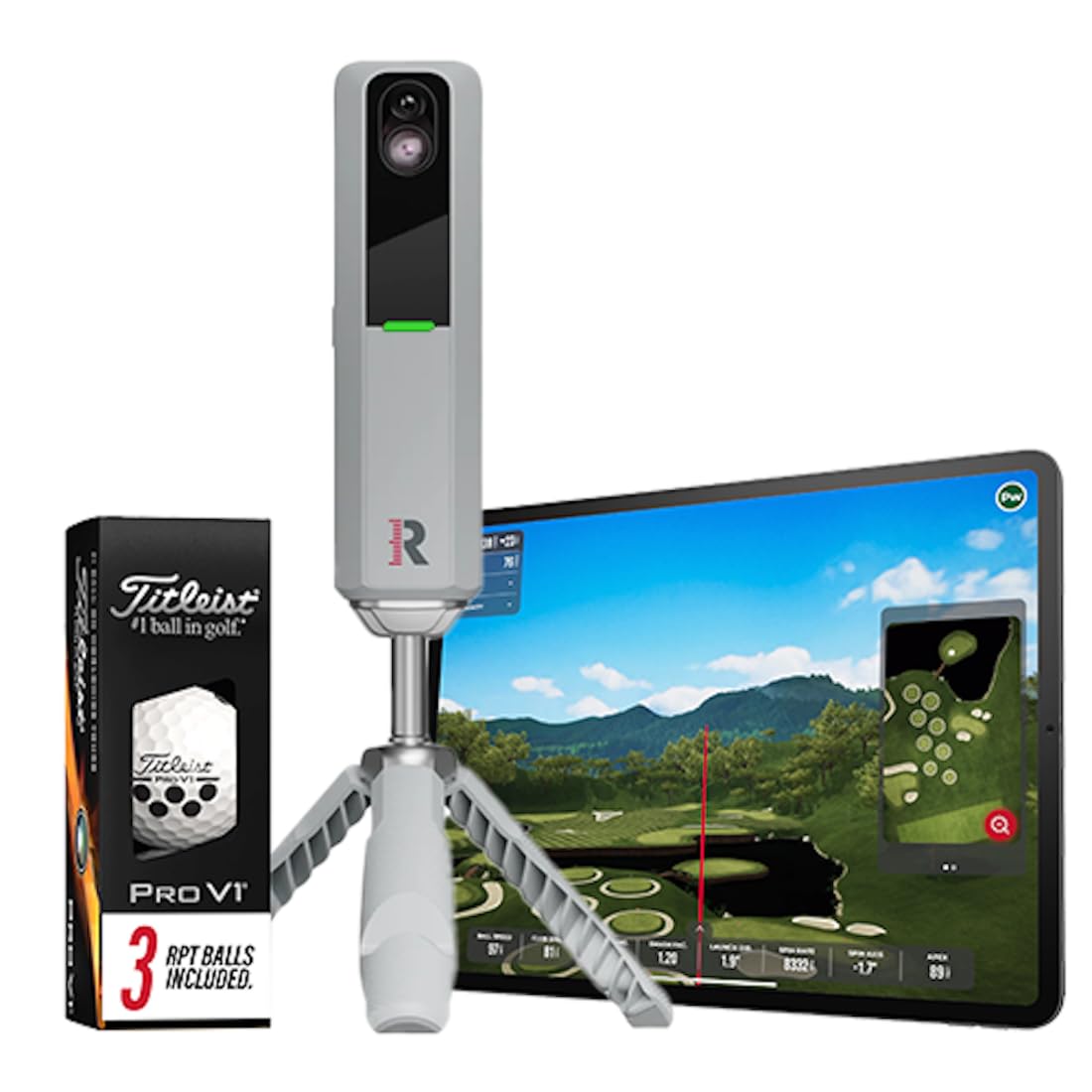 A product image of a Rapsodo MLM2PRO Launch Monitor - Titleist Pro V1 on a white background