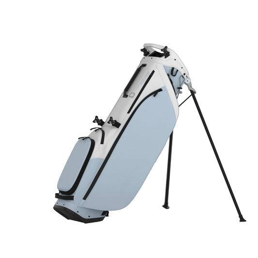 A product image of a Callaway HL Zero L Golf Stand Bag - White / Ice Blue on a white background