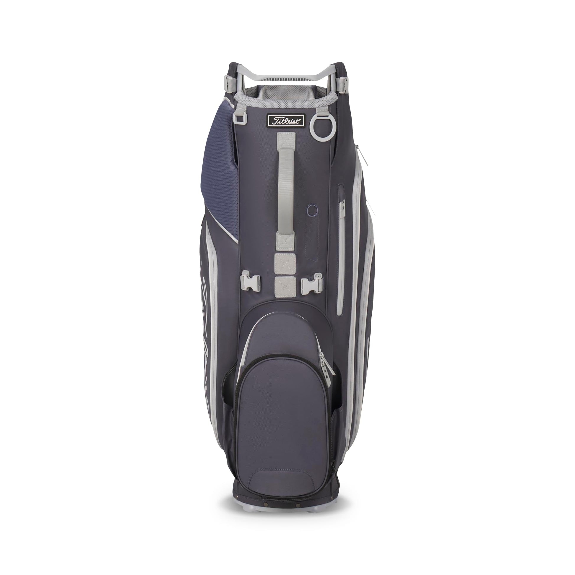 A product image of a Titleist Hybrid 14 Stand Bag - Washed Indigo / Marble / White on a white background