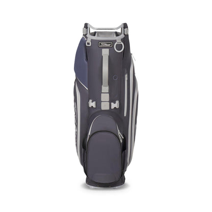 A product image of a Titleist Hybrid 14 Stand Bag - Washed Indigo / Marble / White on a white background